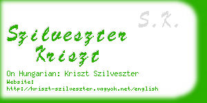 szilveszter kriszt business card